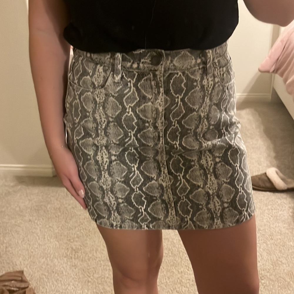 BLANKNYC Snake Print Mini Skirt